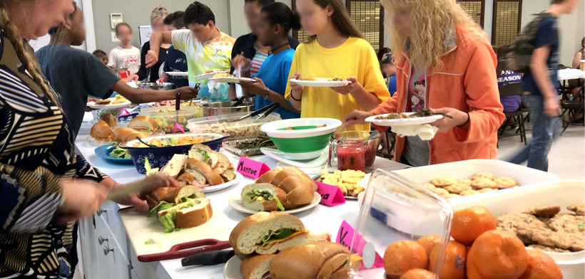 ホームスクーリングの食事会の料理